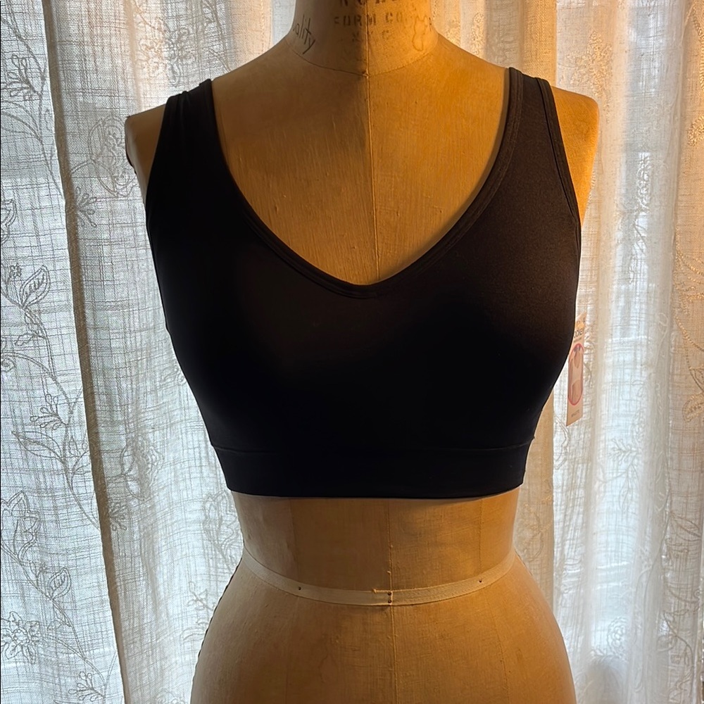Jockey Black Sports Bra V-Neck Seamless